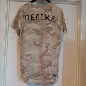 Civil Regime Wrecked Distressed Camouflage Statement Skater Tee XL